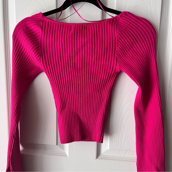 Juliet Urban outfitters  hot pink sweetheart long sleeve top 💝 - Picture 4 of 6